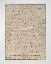 NEW Horchow Babette Hand Knotted Oushak Style Muted Tones Floral Wool Rug