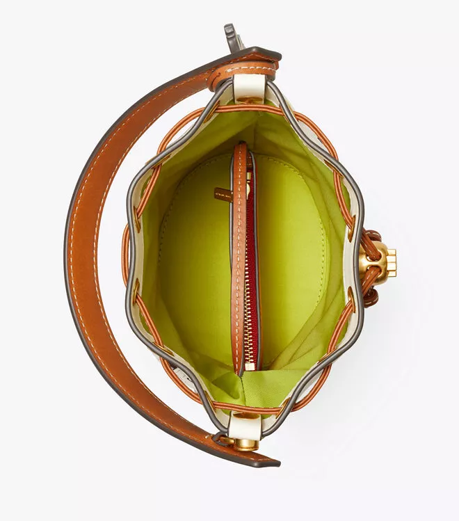 Tory Burch Pixelated Rabbit Mini Bucket Bag Crossbody Carrot Charm Pouch ~NWT~