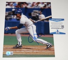 JOHN OLERUD AUTOGRAPHED 8X10 COLOR PHOTO (TORONTO BLUE JAYS) - BECKETT COA! 