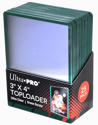Toploader Ultra Pro Green Border (25 Pack) / Pokemon - MtG - One Piece