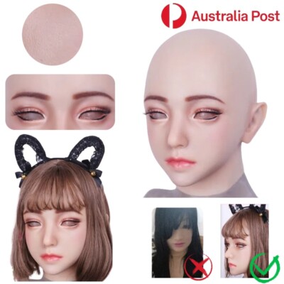 Realistic Silicone Female Mask Beauty Full Face Disguise Crossdresser Cosplay