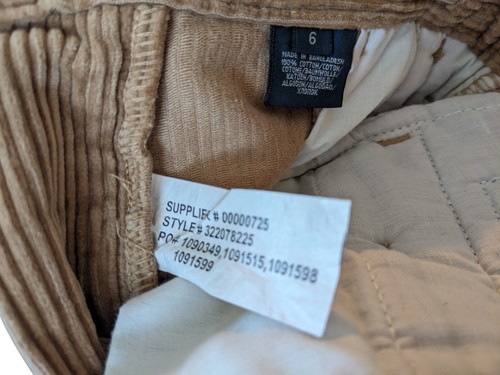 Y2K Ralph Lauren Boys 6 Pants Classic Polo Cord Tan Wide Wale Corduroys Prep NWT - Picture 9 of 18