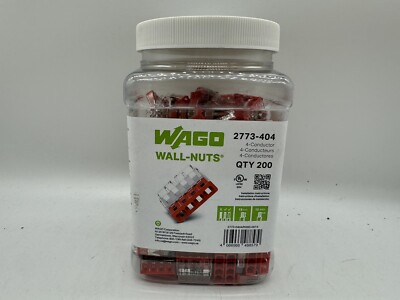 WAGO 2773-404 Compact Pushwire Connector - 4 Conductor - 200 Pack