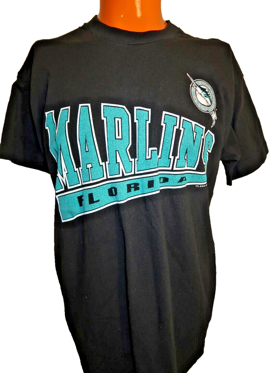 B3 Vintage 90s 1998 Florida Marlins Black Tee T-Shirt Men's B3 Vintage 90s 1998 Florida Marlins Black Tee T-Shirt Men's