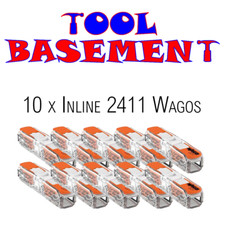 10 x Inline Wagos - 221-2411 - Compact Splicing Reuseable Connector