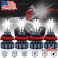 4X H11+H11 4-Side LED Headlight Kit High Low Beam Bulbs Super Bright 6500K White