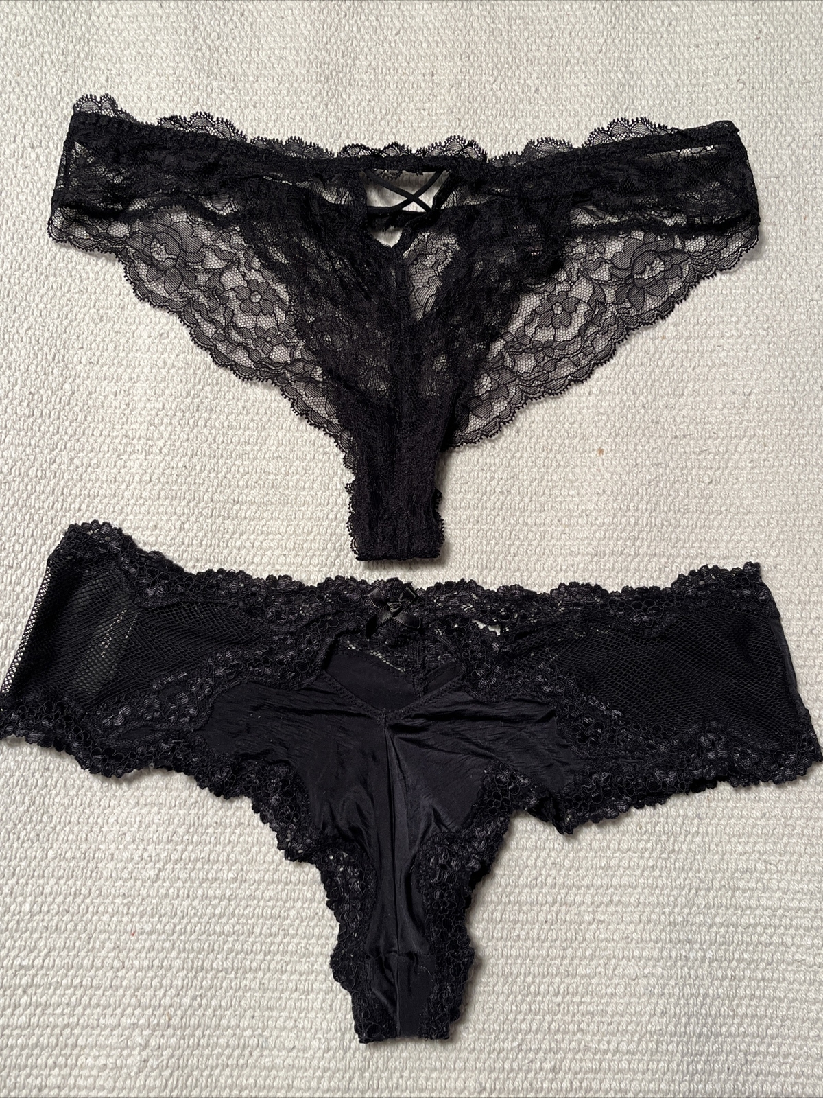NEW Vintage Victoria's Secret Satin & Lace Panties Ch… Gem