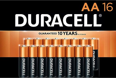 Duracell AA Batteries - CopperTop AA Alkaline Batteries - Long Lasting, 16 Count