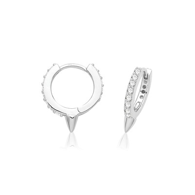 Boucles D'oreilles Femme Plaqué Rhodium / Argent 925 Avec Oxyde De Zirconium Rouge - Neuf étiqueté
