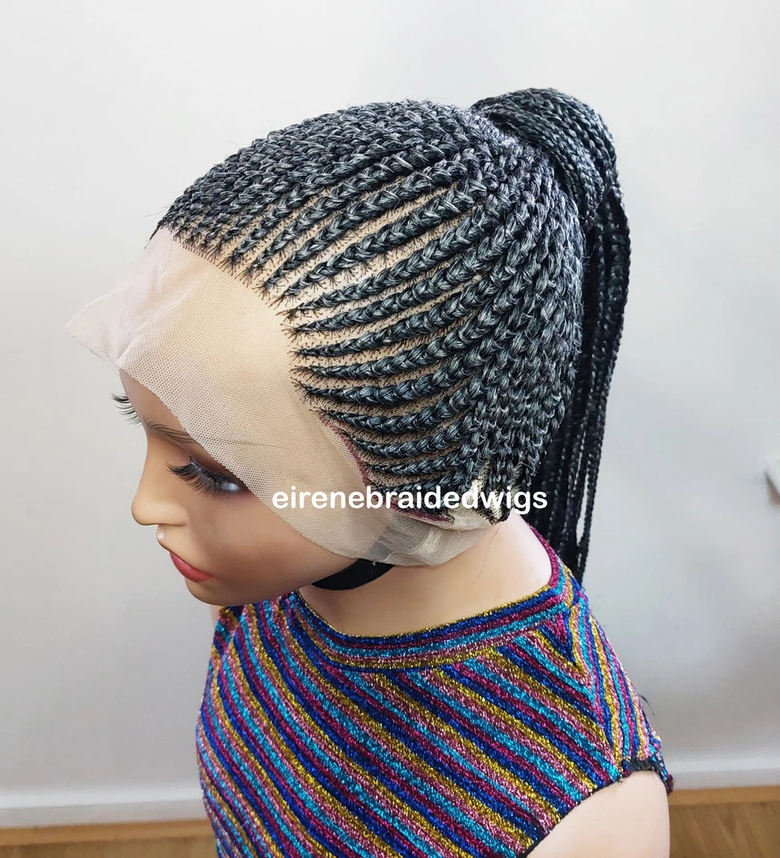 Полный кружевной Conrow Updo плетеный парик для черных женщин, высокий пучок хвост косы парик - Изображение 2 из 4