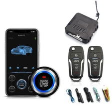 Car Keyless Entry Engine Start Alarm System Push Button Remote Starter Stop