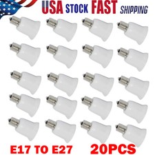 20X E17- E27 Socket Base LED Halogen CFL Light Bulb Adapters Converter Sockets