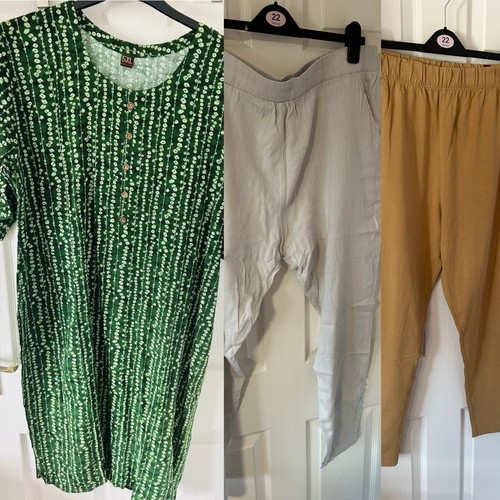 Green Bandhani Kurti Top Indian Asian Attire Uk 20-22 Dress