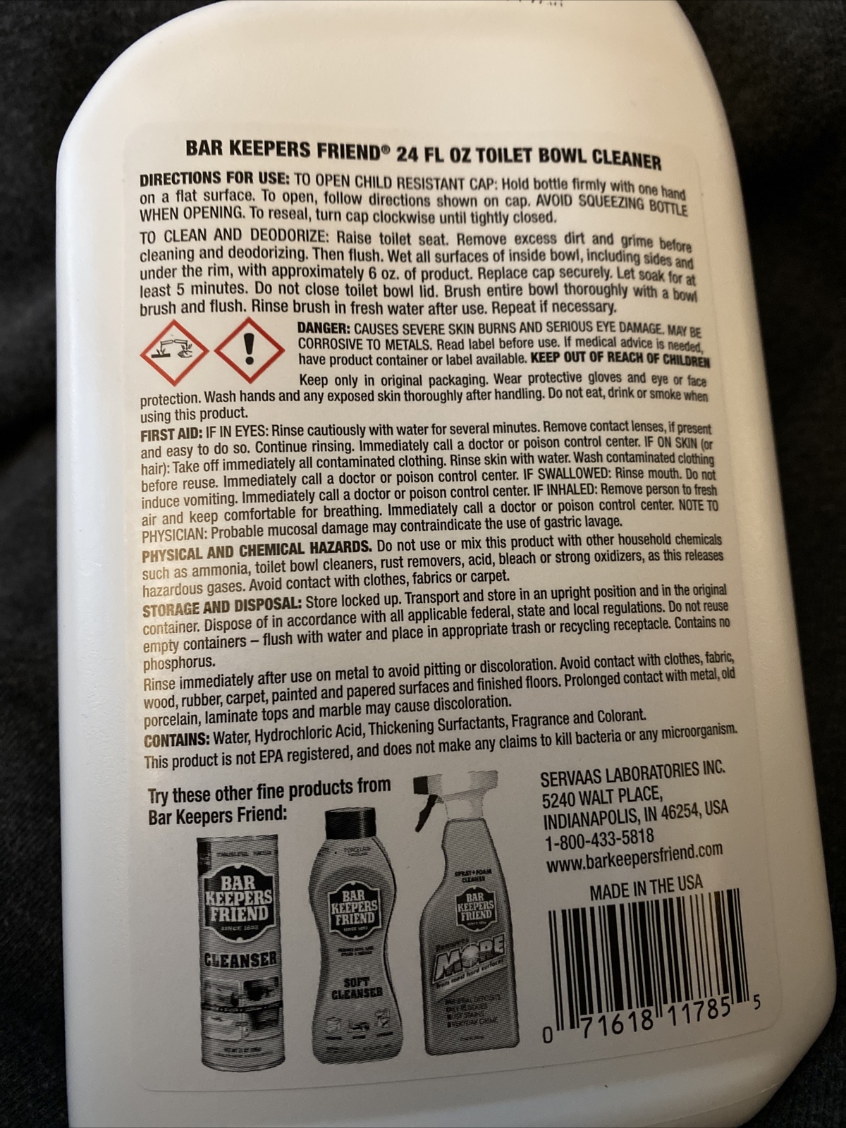 Bar Keepers Friend Toilet Bowl Cleaner 24 fl oz Extra Thick Formula eBay