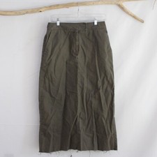 Eddie Bauer Legend Linden Skirt Size 8 Green Denim Skirt Jean Maxi Back Slit