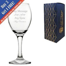 Personalised Engraved 11oz/325ml Pure Wine Glass, Any Message, Any Occasion