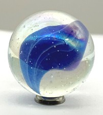 25mm Blue Snowflake Cat's Eye Glass Marble Shooter VACOR 1997-2008 Cats Eye