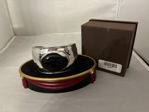 Silpada B2043 Cuff Black Oval Chalcedony .925 Sterling Silver Bracelet NEW - Picture 3 of 16