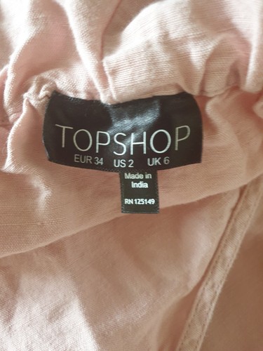 TOPSHOP pale pink LINEN BLEND off shoulder blouse top size 6 BNWOT - Picture 5 of 8