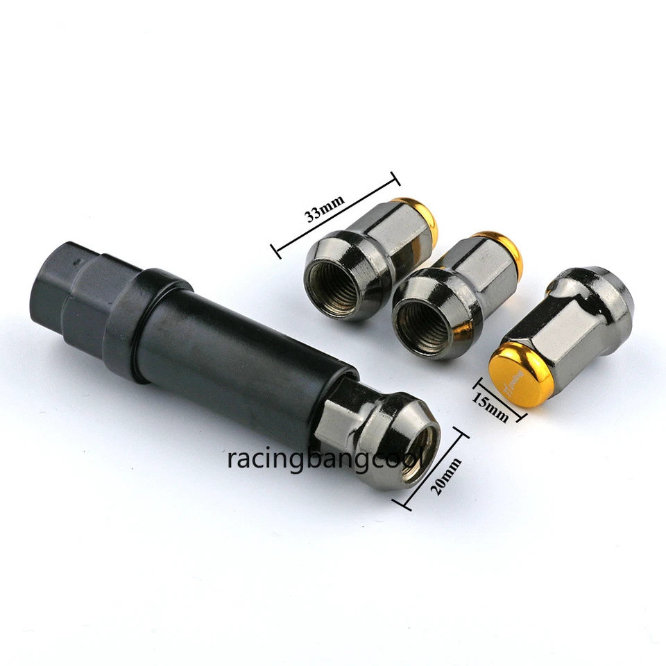 Juego de 20 tuercas de bloqueo de rueda de acero compuesto dorado Project MU M12x1,5 Foto 4 de 4