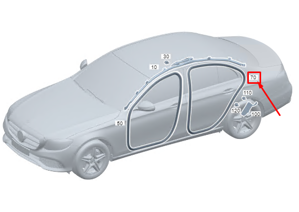 Joint de porte arrière en caoutchouc MERCEDES-BENZ S W223 A2236970300