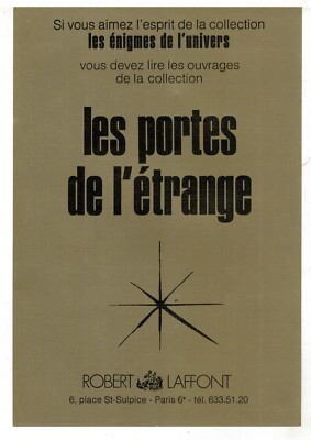 PUB - ROBERT LAFFONT - LES PORTE DE L ETRANGE (197-) SAMMLUNG LISTE ...