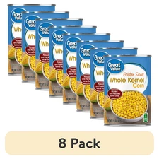 (8 Pack) Great Value Golden Sweet Whole Kernel Corn 15oz Canned Vegetables