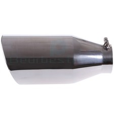 4 Inlet 7 Outlet 15 Long Exhaust Tip Stainless Bolt On Angle Cut Roll
