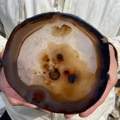 575g  Natural agate Agate Geode Slab/Slice quartz crystal mineral specimen Reiki