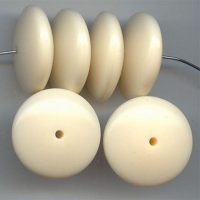WHITE 15MM ROUND SPACER DISC BEADS - Lot of 12 WHITE 15MM ROUND SPACER DISC BEADS - Lot of 12