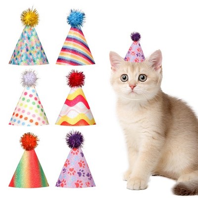 6pcs Party Hats Birthday, Party Hats for Stuffed Animals Colourful Birthday Hat f...