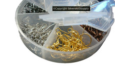 FILS DE BOUCLES D'OREILLES, 120 pièces crochet à poisson 6 couleurs dans étui fabrication bijoux fournitures FPH019