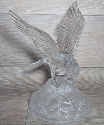 Cristal d Arques Adler Figur ausgebreitete Flügel klar Kristall mattierter Sockel - gebraucht
