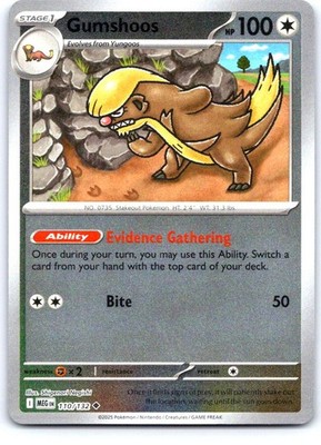 Gumshoos 110/132 Uncommon Mega Evolution Pokemon Reverse Holo Near Mint