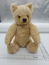 Classic Steiff Mohair Teddy Bear, 15 inches, Light Gold, Ear Tag 1974