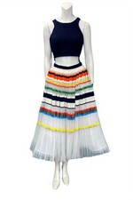 Jovani Two Piece Crop Top And Flowy Skirt Size 8