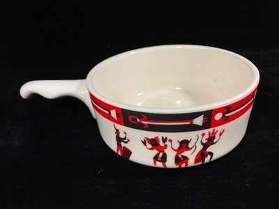 Lee Bates Albuquerque Handled Soup Bowl. Western Design.