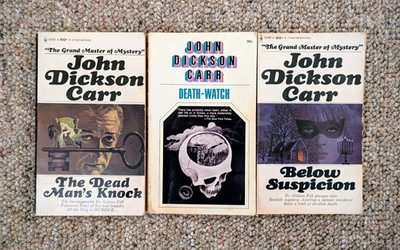 3 Vintage paperback mystery books by John Dickson Carr