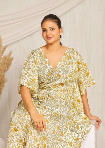 Ropa de dormir, caftán indio, maxi vestido, bikini cubre algodón suave... - Imagen 9 de 9