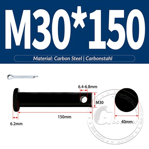 Pasador de horquilla negro pasador de bisagra pasador de retención pasador de aparejo métrico de acero al carbono M4-M30 - Imagen 198 de 201