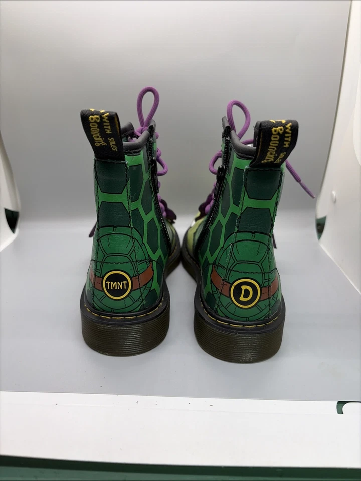 Teenage Mutant Ninja Turtles Kids Size 3 Donatello Dr Martens Shoes - Image 3 of 4