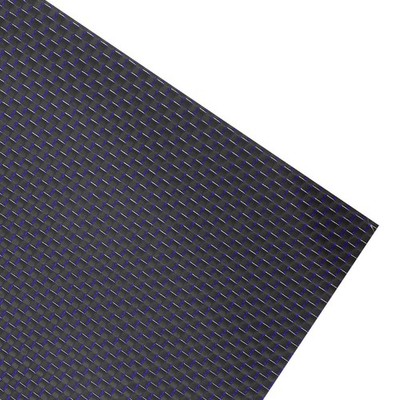 Kohlefaserplatte 3K 240x240x3mm mit blauen Metalldrähten für