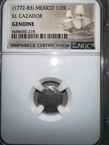 El Cazador Shipwreck 1/2 Real NGC Genuine Mexico Silver Coin 1772-83