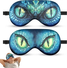 2 Pcs Sleep Mask for Kids Boys, Silk Eye Covers for Sleeping, Adjustable Strap &