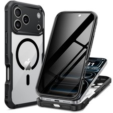 for iPhone 17 Pro Max Case, Full Body Bumper with Builtin 9H Tempered Glass P...