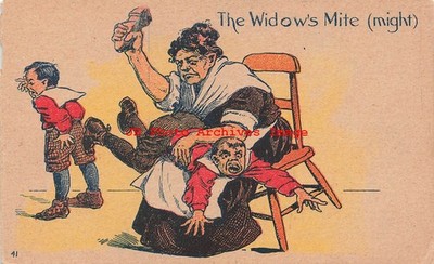 Comic, The Widow's Mite Might, Spanking Boys with a Shoe