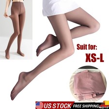 Women's Coffee Solid Color Semi Opaque Pantyhose High Waist Thermal Stockings