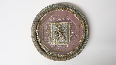 Alte große Dose Süßigkeiten Süßigkeiten Pralinen Dekor Relief Perlen 19.Jh.