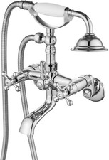 Victorian Clawfoot Tub Faucet Set with Handheld Shower Adjustable Arms