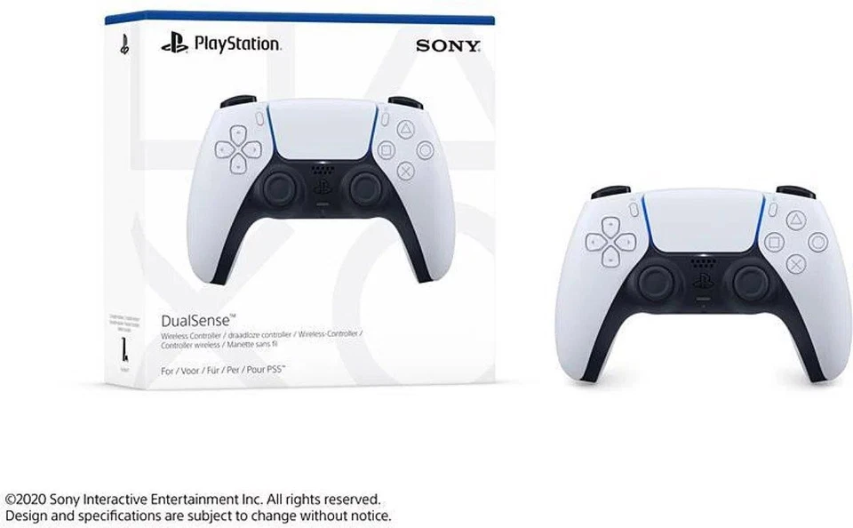 Jeu PS5 Manette Sans Fil DualSense, Blanche, pour PS5 & PC